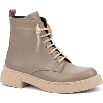 Image 1 of Бежови дамски боти от естествена кожа