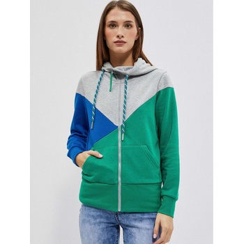 Moodo Сиво-зелена дамска качулка с цип Moodo Moodo | Zelen | ЖЕНИ | XS