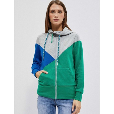 Moodo Сиво-зелена дамска качулка с цип Moodo Moodo | Zelen | ЖЕНИ | XS