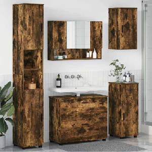vidaXL Комплект мебели за баня 5 бр. Димян дъб 35 x 30 x 192 см (3393078)