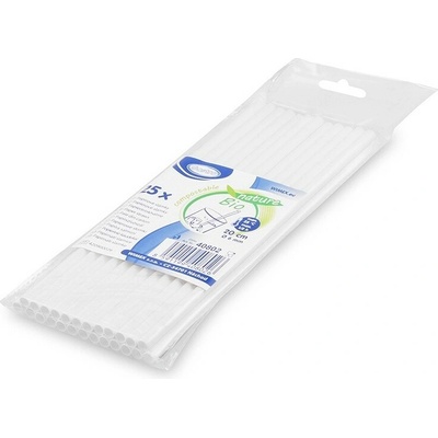 Gastro Bio nature 40802 papierová slamka 20 cm priemer 6 mm biela 25 ks