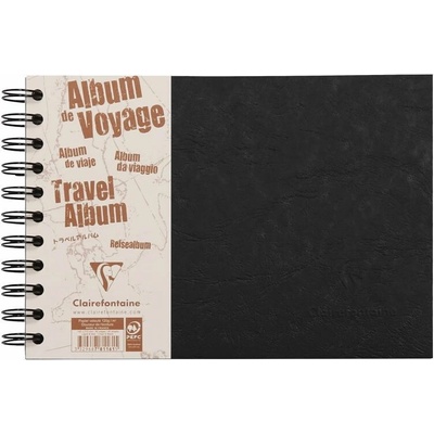 Clairefontaine Album kroužkové cestovní 21 × 14,8 cm (120; 160 g/m2, 40 listů) - černé