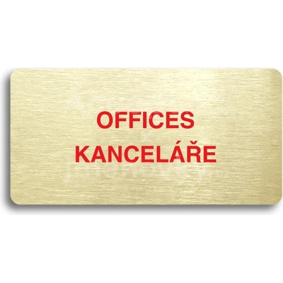 ACCEPT Piktogram OFFICES - KANCELÁŘE - zlatá tabulka - barevný tisk bez rámečku