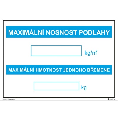 Walteco Maximálna nosnosť podlahy 297x210mm, formát A4, plastová tabuľka Množstvo: 1 ks , 20031