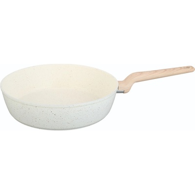 Voltz Дълбок тиган Voltz Nice OV54419E28D, 28x6.8 см, Мраморно покритие, Индукция, Кремав меланж (OV54419E28D)