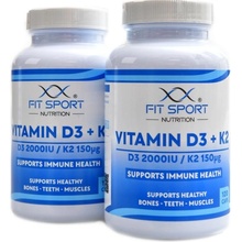 FitSport Nutrition 2x Vitamin D3 + K2 120 kapslí