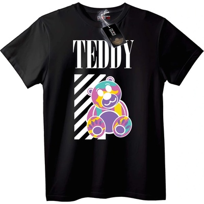 NOONEBRAND Тениска с цветно мече - M, Black