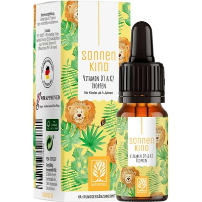 Naturtreu Sluneční dítě Vitamín D3 500 IU +K2 kvapky pre děti od 4 let 10 ml