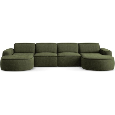 makamii Зелен шенилов ъглов диван (U форма) Omao - Makamii (OMAO_U_61_P1_C5)