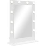 vidaXL Огледало за грим Бяло 70 x 50 x 18 см Стъкло и инженерно дърво (868333)