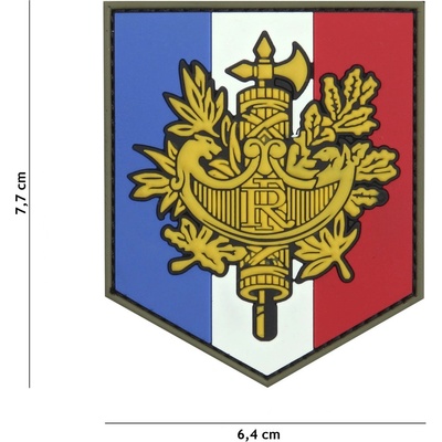 Gumová nášivka 101 Inc znak French Shield - farebná