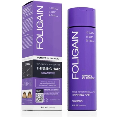 Foligain Triple Action šampón proti padaniu vlasov s 2% trioxidilom pre ženy 236 ml