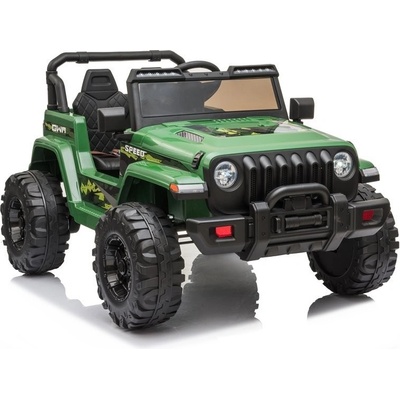 Lean Cars Elektrické autíčko JEEP CH9956 nelakované 2x45W MOTOR 12V10Ah BATÉRIA 2021 ZELENÉ