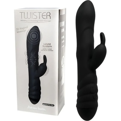 Вибратор с клитор стимулатор, въртящо тяло, 23см. - Adrien Lastic Twister (D-237031)