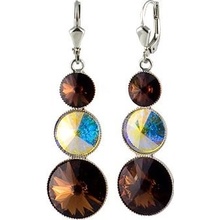 Klimm Rivoli se Swarovski Elements s třemi kameny Smoked Topaz 13038