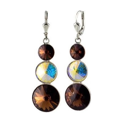 Klimm Rivoli se Swarovski Elements s třemi kameny Smoked Topaz 13038