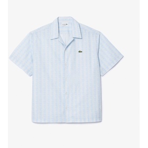 Lacoste Риза с къс ръкав Lacoste Relaxed Fit Short Sleeve Shirt - Light Blue
