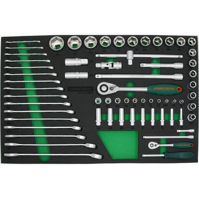 JONNESWAY Gola sada 1/4" a 1/2" 6hranné hlavice s příslušenstvím S04H42165SV