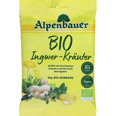 Alpenbauer BIO Přírodní bonbóny Zázvor bylinky 90 g