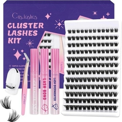 Crislashes, 144 ks, mix shluků řas 10-18 mm, D-oblé řasy, jednotlivé, sada – Zbozi.Blesk.cz