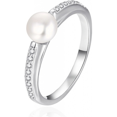 Agato stříbrný prsten s pravou perlou AGT R08W