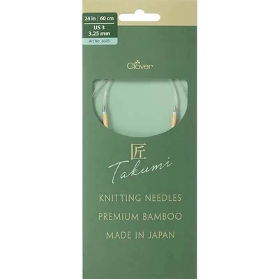 Clover kruhové otočné fixní jehlice Pro Takumi 60cm 3,25mm