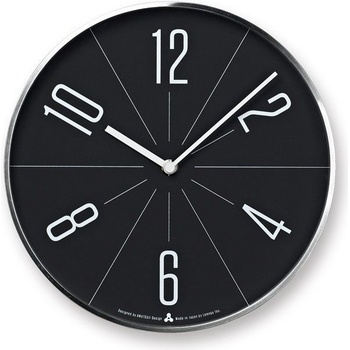 Lemnos Стенен часовник Awa Gugu сребърен корпус черен (WA13-02 SL)