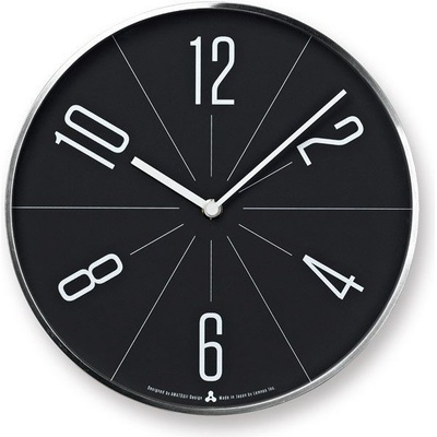 Lemnos Стенен часовник Awa Gugu сребърен корпус черен (WA13-02 SL)