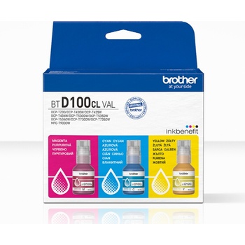 Brother Консуматив BTD100CLVAL Brother Coloured Multipack Ink Bottles (BTD100CLVAL)