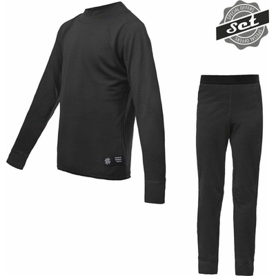 Sensor Merino Active set juniorský tričko dl.rukáv + spodky čierna
