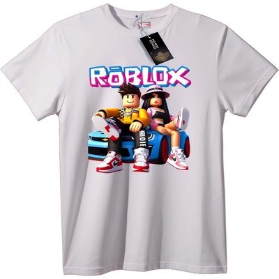 NOONEBRAND Тениска Roblox Герои с Кола - XL, White