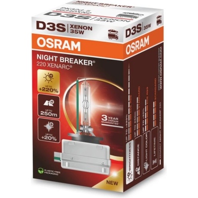XENONOVÁ VÝBOJKA D3S OSRAM 42V 35W PK32d-5 NIGHT BREAKER LASER +220% více světla 66340XNN – Sleviste.cz