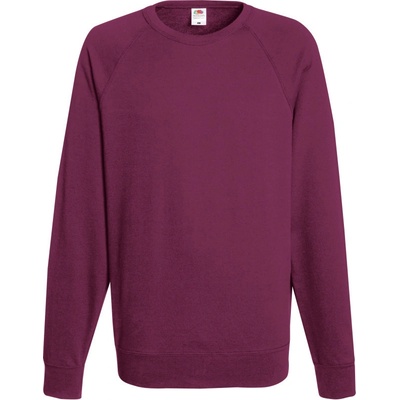 Fruit of the Loom mikina Lightweight Raglan Sweat, raglánová, pánská COT16213837001 burgundy