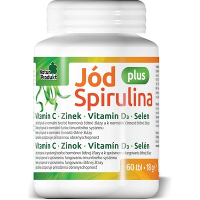 Naturprodukt Jód plus Spirulina + Zinek + Selen 60 tablet