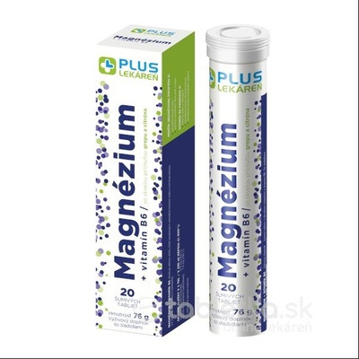 Plus Lékáreň Magnézium + Vitamín B6 tbl eff čierne ríbezle 20 ks