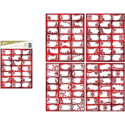 MFP Samolepky na dárky vánoční červené 200x300mm/21ks