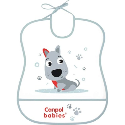 Canpol babies Пластмасов лигавник Canpol - Happy Animals, 6+ m, Куче (2/919_gry)