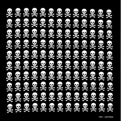 Šátek lebky Rocka Skulls Black/Wht