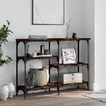 vidaXL Конзолна маса, опушен дъб, 102x29x75 см, инженерно дърво (834082)