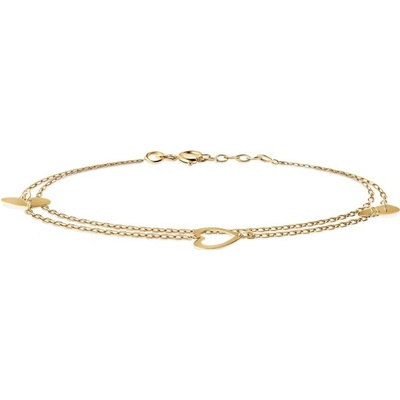 SAVICKI Náramok s príveskom srdce žlté zlato 19 cm - B-B-B0272-00115-585-Z