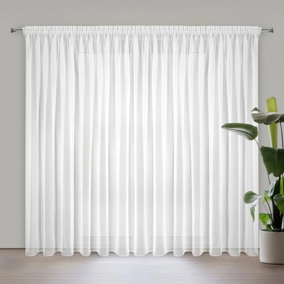 EUROFIRANY ZÁCLONA NA PÁSKE LUCY 300 CM X 250 CM BIELA