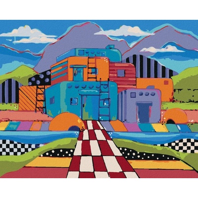 Zuty Malování Podle Čísel Barevný Dům Jonna James 80 x 100 cm Plátno Rám