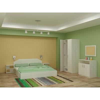 DST Спален комплект за матрак 164/190 Moni-dst, бял дъб