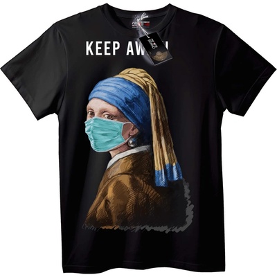 NOONEBRAND Тениска Дръж се Настрана Момиче с Перлена Обица Маска - 7XL, Black