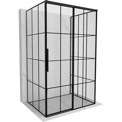 Mexen Rox-3S 3-стенна плъзгаща се душ кабина, дясна 160 x 95 см, черна решетка, (8C2-160-095-70-77-3S-P)