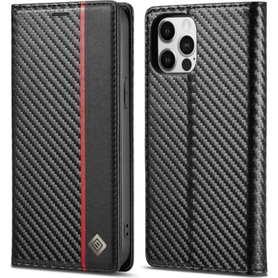 IMEEKE CARBON Peňaženkové Apple iPhone 13 Pro Max čierne