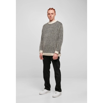 Urban Classics Мъжки плетен пуловер в черно и бяло Urban Classics Two Tone SweaterUB-TB5910-04250 - Черен и бял, размер XL