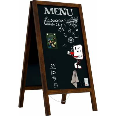 Allboards PK96WR Magnetický křídový reklamní stojan hnědý 110 x 56 cm