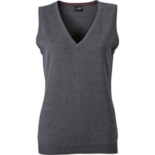 James & Nicholson JN 656 dámska vesta s výstrihom do V anthracite melange
