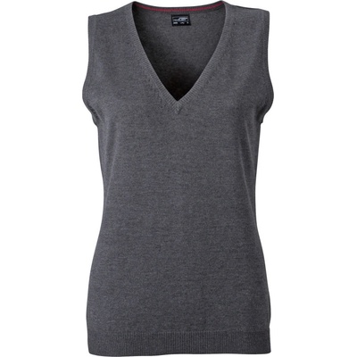 James & Nicholson JN 656 dámska vesta s výstrihom do V anthracite melange